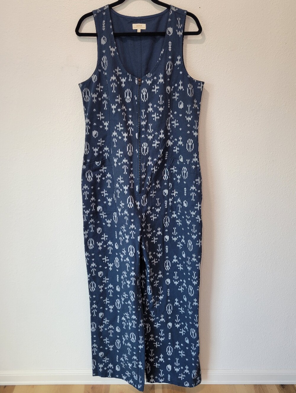 Roark Outbound Jumpsuit Womens L Deep Blue Cotton Canvas Streetwear Utility
